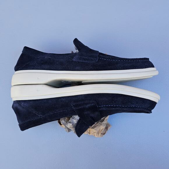 Blue Suede Shoes Leather Loafers Bilt George Brown Foster Penny Loafer Size 8.5 - Picture 12 of 13